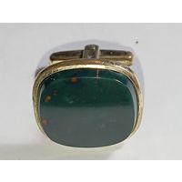 Запонка с кровавой яшмой  . Распродажа винтажный бижутерии с натуральными камнями .