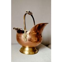 Старинный большой медный зольник, кашпо Франция