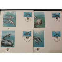 Ниуэ красивые КПД 1993 WWF фонд жикой природы дельфины
