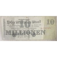 Банкнота 10 миллионов марок 1923 год. Веймарская республика. С рубля без МЦ.