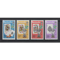 Бермуды 1975 ** Чемпионат мира по бриджу, серия 4 марки, Британские колонии.
