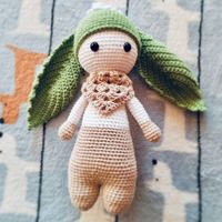 Листоухий заяц Флорри Плюшевая вязаная мягкая игрушка амигуруми  интерьер ручная работа handmade кукла