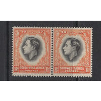 1937 Юго Западная Африка * Коронация George VI, сцепка 2 марки 1,5d