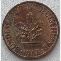 Германия 2 пфеннига 1968 г. D