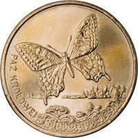Польша 2 злотых, 2001 Махаон UNC