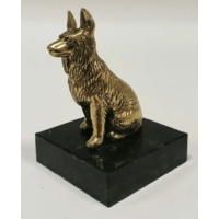 Статуэтка Овчарка Бронза/Змеевик