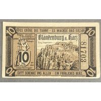 Нотгельд 10 пфеннигов 1920 год Бланкенбург-ам-Гарц. Веймарская республика