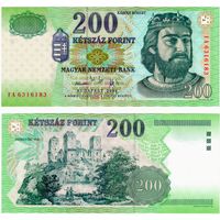 Венгрия 200 форинтов образца 2006 года UNC p187f серия FB