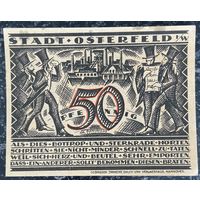 Нотгельд 50 пфеннигов 1921 год. Остерфельд. Веймарская республика