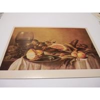 Открытка чистая 1980г. ПИТЕР КЛАС. Завтрак с ветчиной.