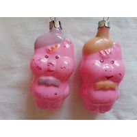 Ёлочные игрушки из серии 3 ПОРОСЁНКА СССР одним лотом 0135