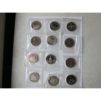 Комплект пятирублевых монет СССР (12 штук).