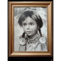 Портрет, холст. Рама дерево.