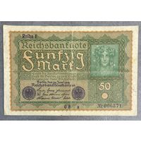 Банкнота 50 марок 1919 год. Веймарская республика. С рубля без МЦ.