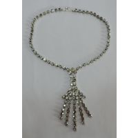 Ожерелье с кристаллами 70-80-е годы Европа. Длина 37 см. Низ 3.5 - 9 см.