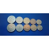 Сборный лот  2 рубля,1 рубль,50 копеек,10 копеек и 1 копейка ММД и СПМД Россия 1999 год (Состояние на фото)