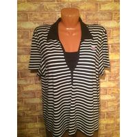 Фирменная блуза Taifun на 54-56 размер, отличное немецкое качество. Состав не указан, но на ощупь есть эластан и хлопок или вискоза.