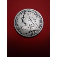 Пол кроны 1899. Великобритания. Бабушка. Серебро. С рубля. (11) Суперские.