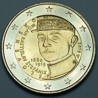 Словакия 2 евро, 2019 100 лет со дня смерти Милана Растислава Штефаника UNC