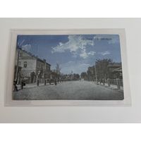 Пружаны 1916г. Замковая улица, цветная, прошла почту.