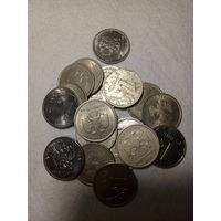 Российская Федерация сборный лот. 1 рубль. 20 штук. без повтора. 2017 год с браком