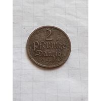 2 пфеннига 1926 года. Данциг.