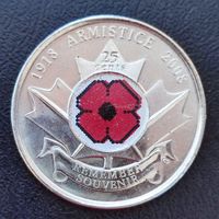 Канада 25 цент 2008 90 лет со дня окончания Первой мировой войны (1.4.4).