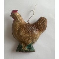 Старинная картонная Ёлочная игрушка Курочка из набора Скотный Двор с 1939г. картонаж каталог СССР
