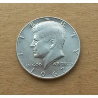 США, полдоллара 1967 г., серебро 0.400, Кеннеди