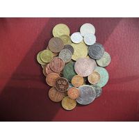ЛОТ МОНЕТ 54 шт., РАЗНЫХ СТРАН И ПЕРИОДОВ БЕЗ ПОВТОРОВ.