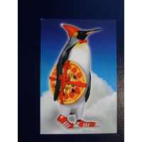 Календарик 2004 г.  Пингвин с пиццей.