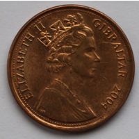 Гибралтар 1 пенни "300 лет захвату Гибралтара" 2004 год, XF