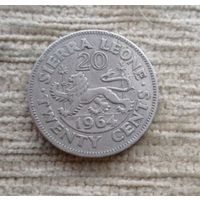 Werty71 Сьерра-Леоне 20 центов 1964 Лев