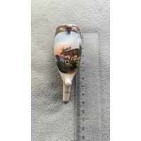 Антикварная фарфоровая чашка трубки."Олень в горах". Германия.19в Охотничья серия "Егерьская"