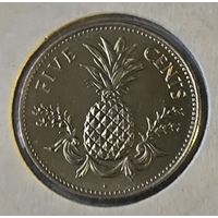 БАГАМЫ  5 ЦЕНТОВ 2005 ГОД  UNC  В ХОЛДЕРЕ