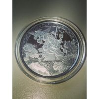 Монета серебро 999.9 пробы,унция,Самоа,5 тала.2021Г.