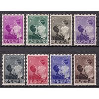 12.Bg. Бельгия. Мемориальный фонд королевы Астрид. 1937 г. Полная серия. Mi.##443-450.