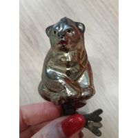 Елочные игрушки стекло медведь на прищепке, мишка. каталог