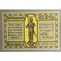 Нотгельд Нордхаузен, 25 пфеннигов, 1921 год Веймарская республика.