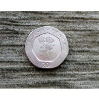 Werty71 Гибралтар 20 пенсов 2014 Цветы