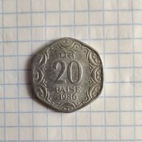 Индия 20 пайс 1986 г.