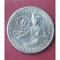 25 центов (квотер) 1976 США 200 лет независимости. Барабанщик