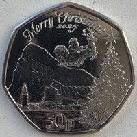 Гибралтар 50 пенсов 2025 г. Счастливого Рождества