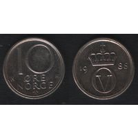 Норвегия km416 10 эре 1988 год (K) (_брак(h0(2(2 ярко выраженный двойной кант