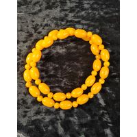 Бусы длинные из смолы под янтарь СССР