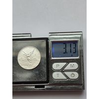 1/10 онза 2016 года. Мексика, Мексиканские Соединенные Штаты (1992 - 2025). Серебряная инвестиционная монета "Свобода". Серебро 999. Монета не чищена. H45610.