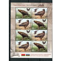 Беларусь 2016. Фауна. Орлы. Совместный выпуск с Азербайджаном. Малый лист