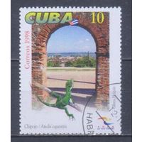 [994] Куба 1998. Фауна.Ящерица. Гашеная марка. 1