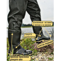 Забродники Вейдерсы с ботинками 42 рр PROS Польша