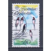 [532] Лихтенштейн 1986. Фауна.Птицы.Ласточки. Гашеная марка.